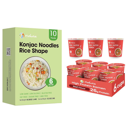 Hethstia Konjac Shirataki Rice & High-Protein Ramen Variety Pack - Versatile Vegan