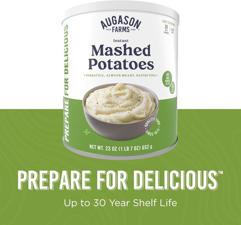 30 10 Instant Mashed Potatoes Emergency Food Supply, Servings, Year Shelf Life, Certified Gluten Free Mashed Potatoes