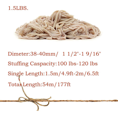 1.5lbs 100% 100 120 lbs Natural Hog Casings for Home Make Sausage, Makes to Sausages, Great for Ideal Sausage Casing