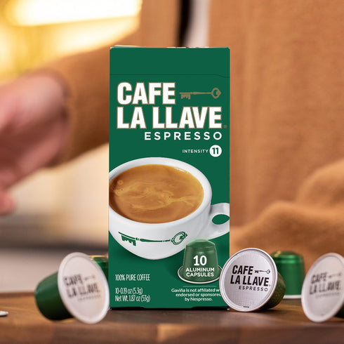80 Count Cafe La Llave Latin Style Espresso Pods, Dark Roast, Compatible with Nespresso Original Line, Aluminum