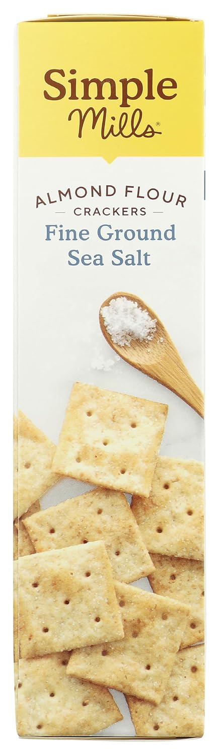 4.25 (Pack 1) Simple Mills Almond Flour Crackers, Fine Ground Sea Salt - Gluten Free, Vegan, Healthy Snacks, Ounce