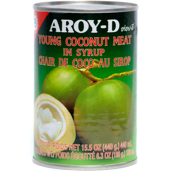 Aroy-D Young Coconut Meat in Syrup - 15oz (Pack of 3)
