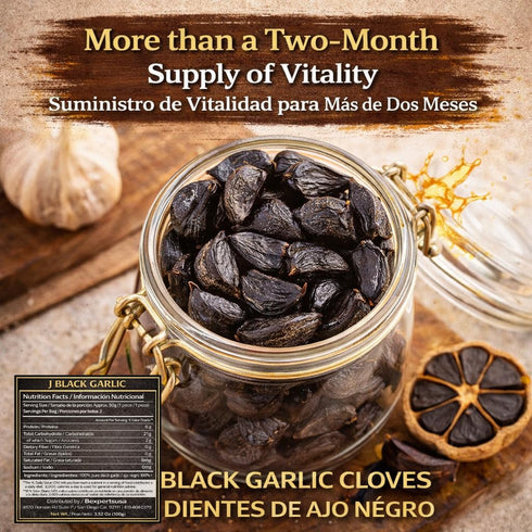 60 100% Ajo Negro (Black Garlic) - Whole Cloves - Natural Superfood Dietary Supplement - High in Antioxidants