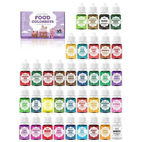 Set 6ml (0.2 Oz) (0.2 Oz(Pack 36)) Food Coloring - Concentrated Liquid Food Coloring - Neon Liquid Food Color Dye
