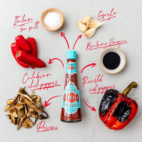 FIRELLI Italian Hot Sauce, 5oz Bottle (Pack of 1) - Perfect Kick for Pizza, Ramen, Eggs