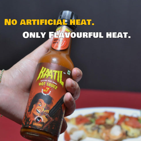 (3 Pack) Pack Set Kaatil Hot Sauce Mob Combo | Medium & Super Hot Sauce Variety | Made with Authentic Indian Chillies |