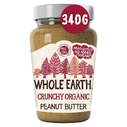 Whole Earth Organic Crunchy Peanut Butter, 340 g