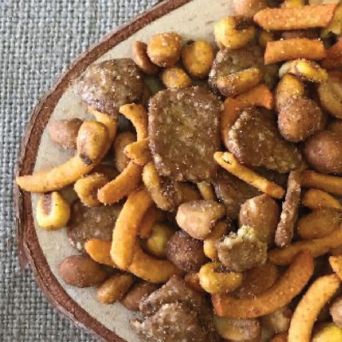 (19oz Germack - Honey BBQ Crunch Snack Mix - Honey Roasted Peanuts, Honey Roasted Sesame Mini Chips, Nacho Corn Sticks