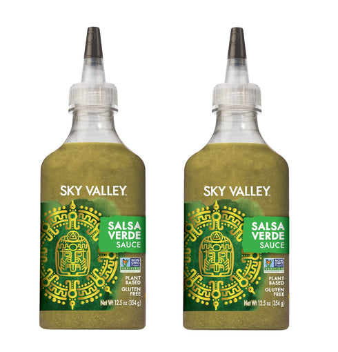 Sky Valley Salsa Verde Sauce - Green Salsa Verde, Medium Heat, Gluten Free, Vegan, Non-GMO, Salsa Verde Hot Sauce, Green Hot Sauce - 12.5 Oz, 2-Pack