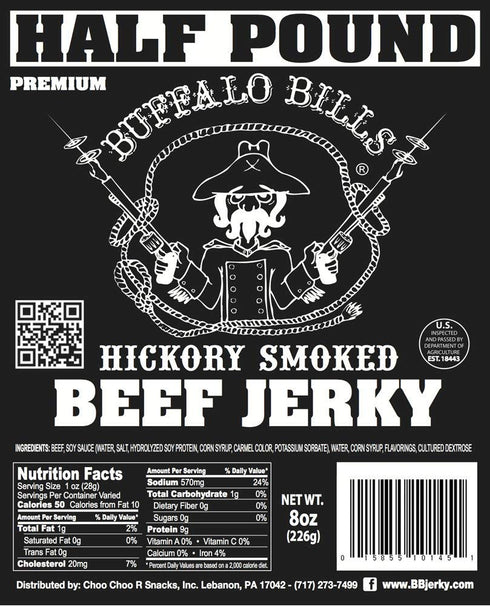 8oz Buffalo Bills Premium Hickory Beef Jerky Pieces (hickory smoked jerky in random size pieces)