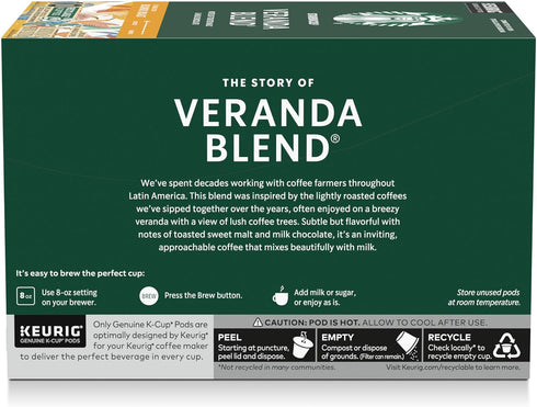 40 Starbucks K-Cup Coffee Pods, Starbucks Blonde Roast Hot or Iced Coffee, Veranda Blend, Keurig Pods