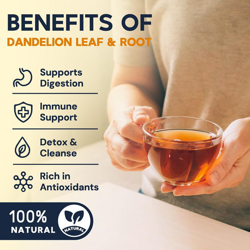 50 Dandelion Leaf & Root Herbal Tea-Caffeine-free, Teabags