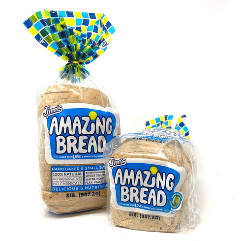 Jim's Amazing Bread/Sliced Whole Cell Wheat Bread 2lb / Gluten Inactive /