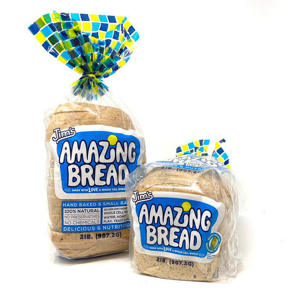 Jim's Amazing Bread/Sliced Whole Cell Wheat Bread 2lb / Gluten Inactive /