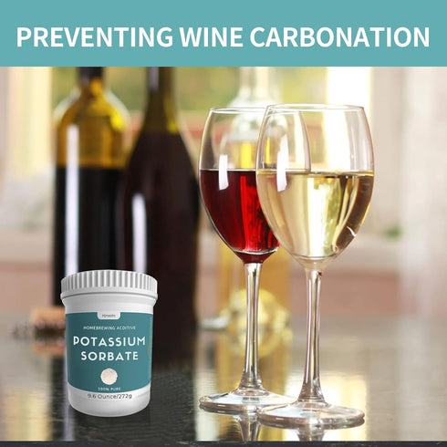 9.6 oz 100% Potassium Sorbate, Pure, Food Grade, Premium Potassium Sorbate for Wine Making, Home Brewing, Cakes, Soft