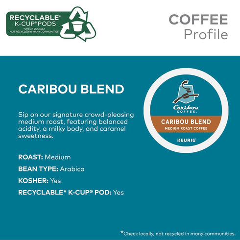 Pack, 40-Count Box(Pack 1) Caribou Coffee Single Serve Keurig K-Cup Pod Variety Light, Medium, and Dark Roast Coffees