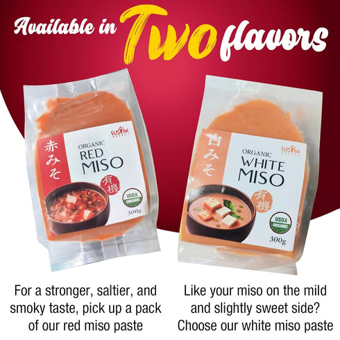 900g Fusion Select Organic White Miso Paste - Made of Fermented Soy Bean & Rice - Savory Japanese Seasoning For Cooking