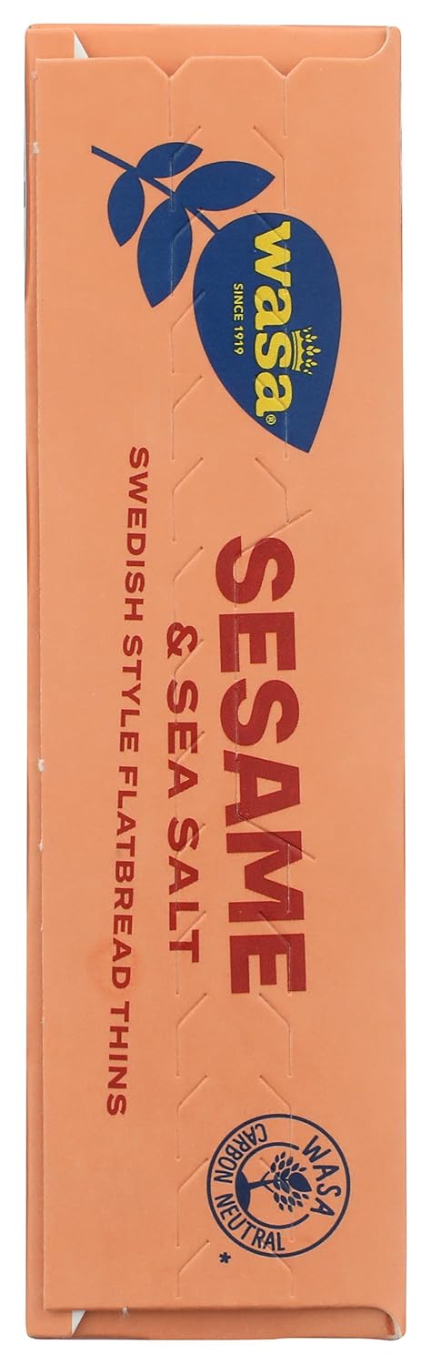 6.7 (Pack 1) Wasa Flatbread Thins Crackers, Sesame and Sea Salt, Ounce