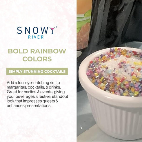 Rimming (8oz Snowy River Cocktail Salt Pride Rainbow Blend - All Natural Salt for Margaritas & Cocktails with Sweet