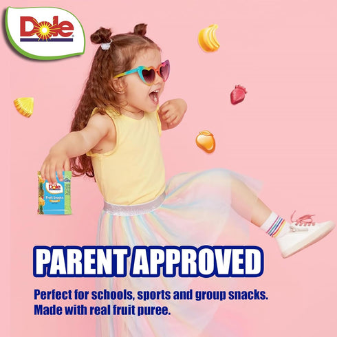 9 5 120 Dole Fruit Snacks, Tropical Flavors - Individually Wrapped Pouches - Classroom-Friendly, Top Allergen Free, No
