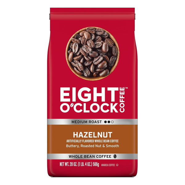 Eight O'Clock Coffee Hazelnut, Medium Roast, Whole Bean Coffee, 20 Ounce 100%