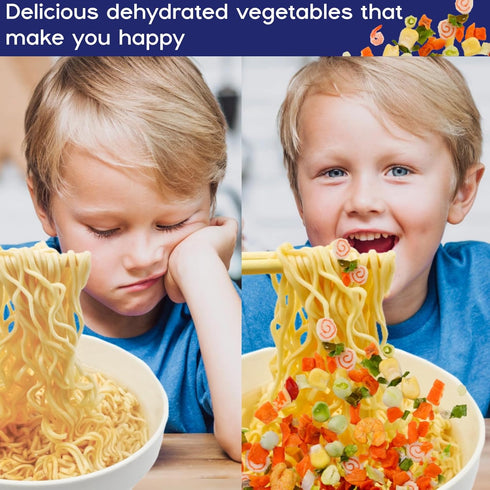 8oz 100% 11 Dehydrated Freeze Dried Seafood & Vegetable Mix - Natural Ramen Toppings for Soups, Mixed Dry Veggies