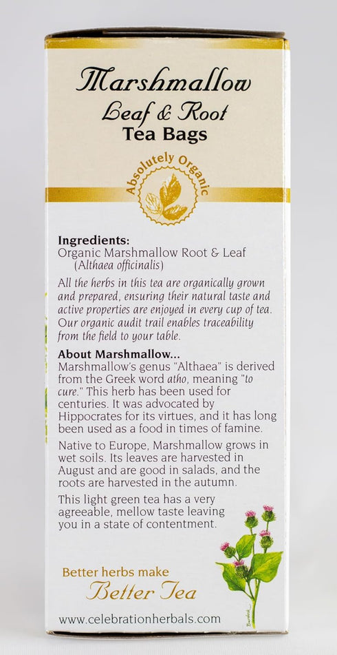 CELEBRATION HERBALS Organic Marshmallow Leaf & Root, 24 Bags, 0.02 Pound