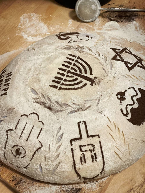 3D Kitchen Art Set 8 3.5-Inch-Scale of Hanukkah Stencils for Cappuccino, Sufganiyot, Pancakes, Bread, Hot Cocoa & Hot