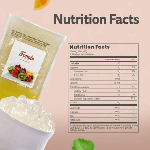 Frozen (4.4 lb/bag) Fanale Crystal Agar Boba Jelly Ball, Ready to Serve, Soft Chew Texture, Instant Crystal Boba Pearls