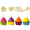 Zonon 55 Piece Home Sweet Home Cupcake Topper, Gold Glitter, New House Welcome Party