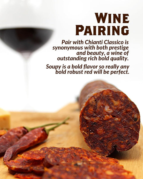 2 10 oz. 100% Fortuna's Hot SOUPY Salami - x Sticks | Nitrate & Gluten Free | Spicy Calabrian Style | Handmade from
