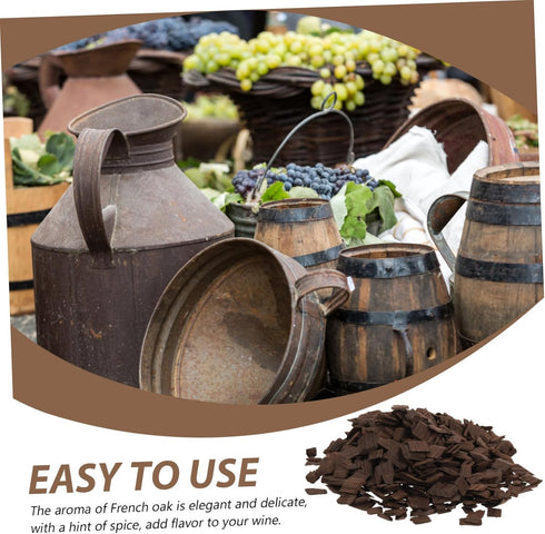 1Pack OUNONA Aging Wine Oak Chips Heavy Toasted French Oak for Home Brewing Wine Making Enhance Red Wine Flavor Aroma