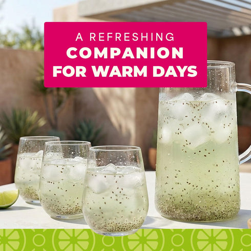 100 (1kg 35.2oz) La Monjita Agua Fresca Lime and Chia - Naturally Lime Flavored Drink Mix With Chia Seeds - Servings /