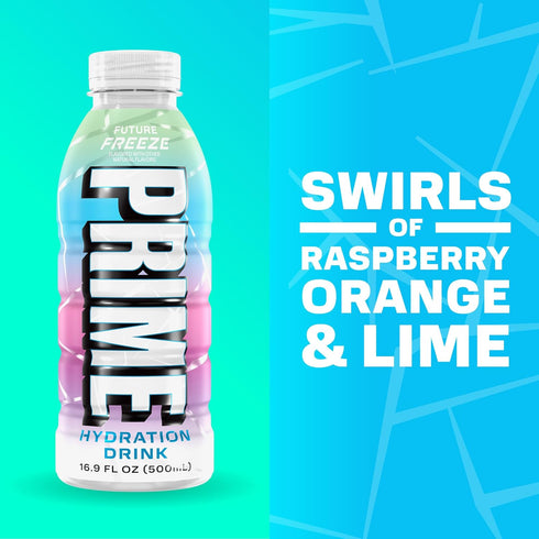 16.9 Oz 12 Pack PRIME Hydration FUTURE FREEZE, Sports Drinks with Coconut Water, Electrolyte Enhanced to Replenish