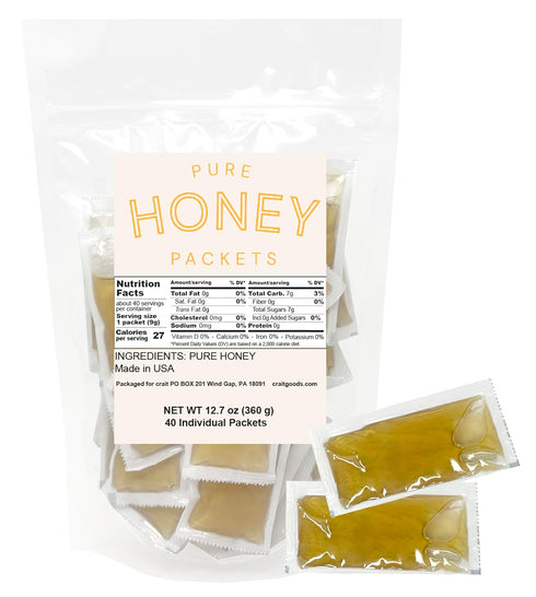 Honey Packets Single Serve 9g Each 40 Count Pure Honey Packs for