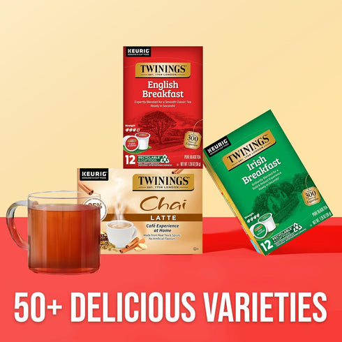 72 12 Count (Pack 6) Twinings English Breakfast Black Tea K-Cup Pods for Keurig, of Smooth, Flavourful, Robust