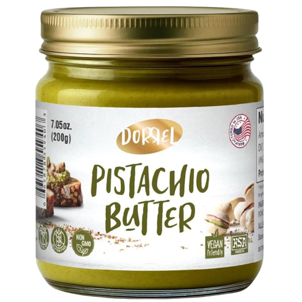 DORREL - Pistachio Butter, Dairy-Free Spreadable Butter Made from 60% California-Grown Pistachios,