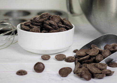 1 Lb Real Chocolate Discs by Its Delish, Bag | Pure Semi Sweet Dark Chocolate Meltables For Baking & Confectionery