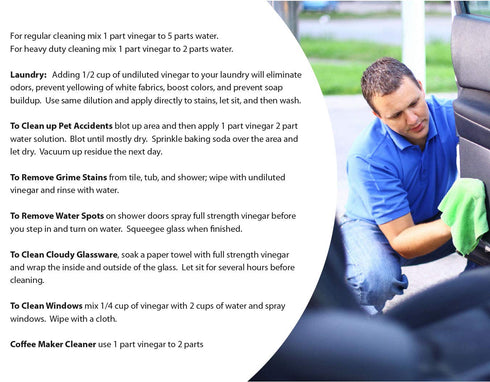 Energen of Carolina 30% 6 Concentrated Vinegar Gallon - Makes Gallons of Finished Solution - For Home and Outdoor Use