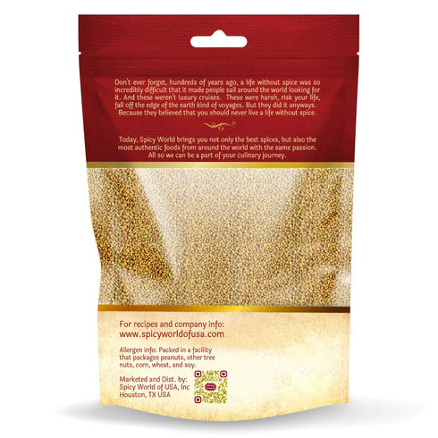 Spicy World 7 Fenugreek Seeds (Methi) Ounce Bag - All Natural & Pure - Resealable Bag