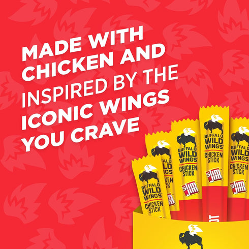 6g 0.97 oz. (24 Count) Slim Jim Giant Chicken Sticks, Buffalo Wild Wings Hot, Protein per Stick