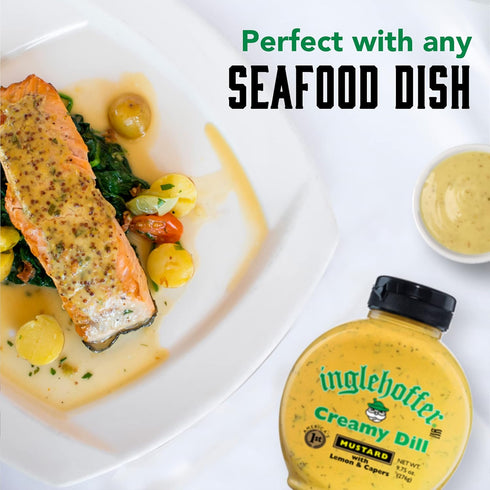 9.75 oz, Inglehoffer Creamy Dill Mustard Savory Mustard with Dill, Lemon & Capers