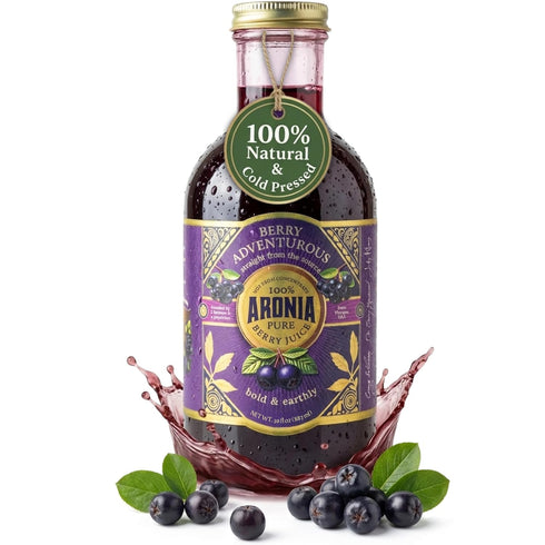 Berry Adventurous Natural Aronia Berry Juice (30 Fl Oz) Proudly 100% USA Grown, Full
