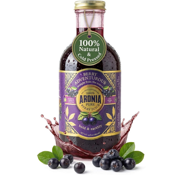 Berry Adventurous Natural Aronia Berry Juice (30 Fl Oz) Proudly 100% USA Grown, Full