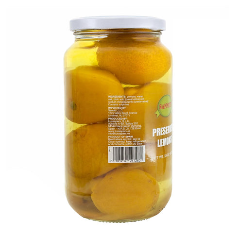 33 oz Sanniti Preserved Lemons, Whole Preserved Lemons in Brine | Bold Citrus Flavor for Cooking & Marinades