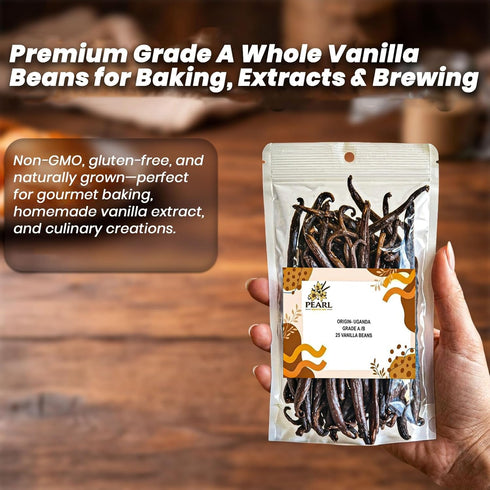 15 Organic Vanilla Beans, Premium Whole Grade A Pods for Homemade Vanilla Extract, Baking & Brewing, Non-GMO