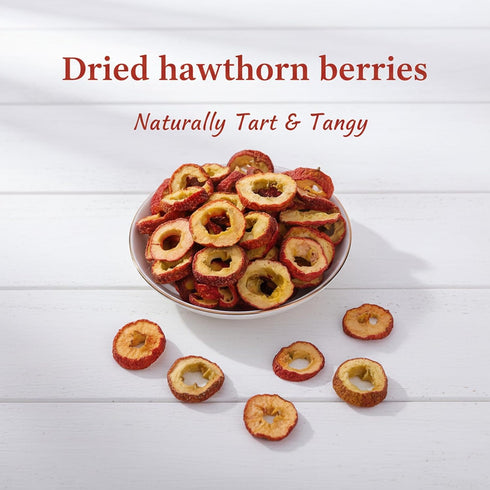 SODGHYTR -10.6oz/300g Dried Hawthorn Berry Slices, Fruit Tea Premium Seedless Hollow circle fresh hawthorns for Tea