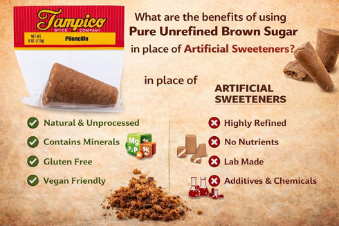 Tampico Spice Company Piloncillo Brown Sugar Cone Authentic Mexican Cane Sugar - Pure Unrefined Brown Sugar