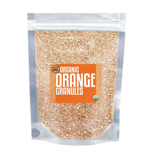 3.5 oz Essential Spice Orange Peel Granules, Tin Bright, Zesty & Aromatic Citrus Flavor Finely Chopped Dried Orange