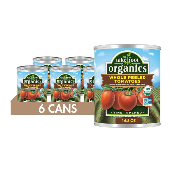 Take Root Organics Whole Peeled Organic Canned Tomatoes, 28 oz Can (Pack